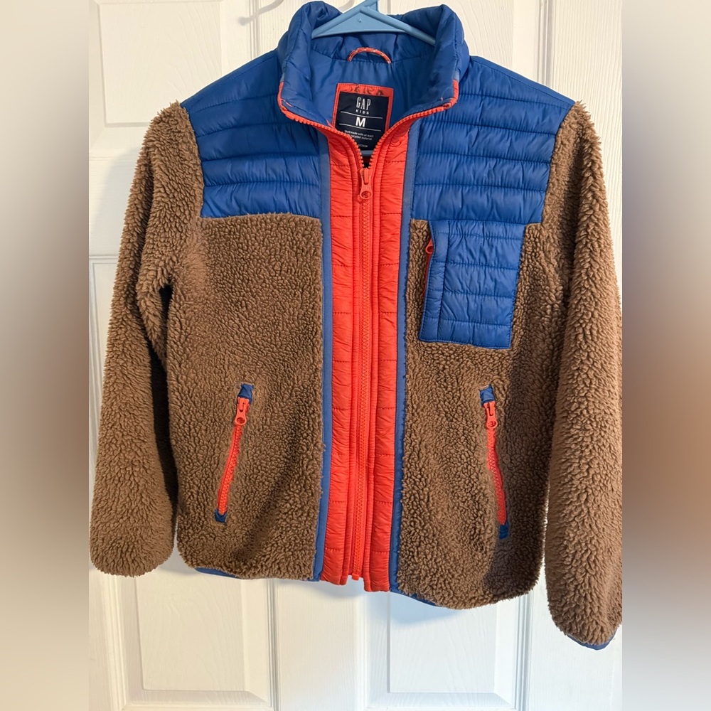 GAP Kids Blue and Brown Puffer Jacket